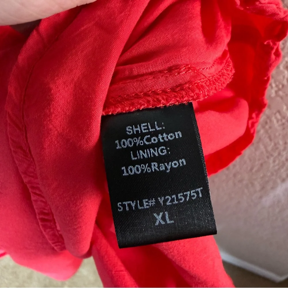 Tuckernuck Pomander Place Mabel Maxi Dress Cotton Red Tiered Puff Sleeve - Picture 6 of 6